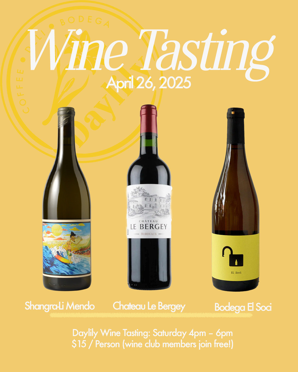 Daylily Wine Tasting